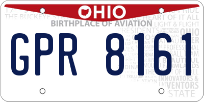 OH license plate GPR8161