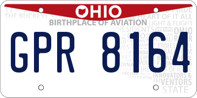 OH license plate GPR8164