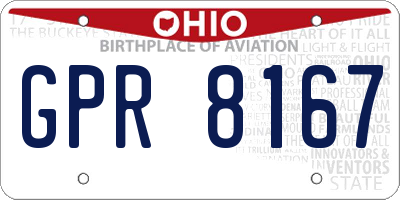 OH license plate GPR8167