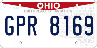 OH license plate GPR8169