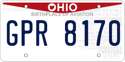 OH license plate GPR8170