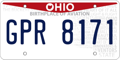 OH license plate GPR8171