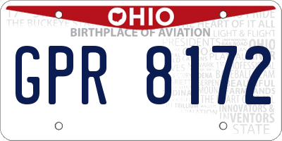 OH license plate GPR8172