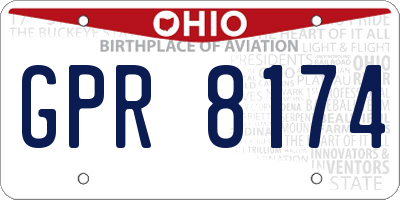 OH license plate GPR8174