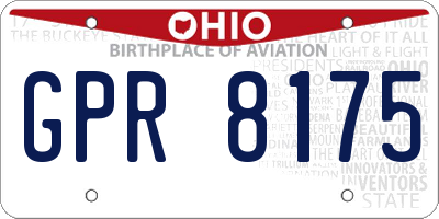 OH license plate GPR8175