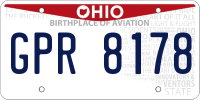 OH license plate GPR8178