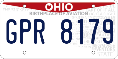OH license plate GPR8179