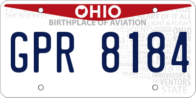 OH license plate GPR8184