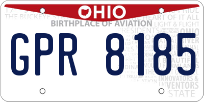 OH license plate GPR8185