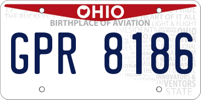 OH license plate GPR8186