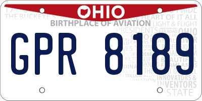 OH license plate GPR8189