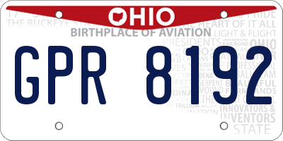 OH license plate GPR8192