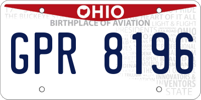 OH license plate GPR8196