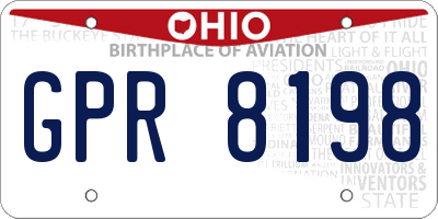 OH license plate GPR8198
