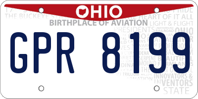 OH license plate GPR8199