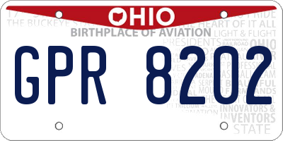 OH license plate GPR8202
