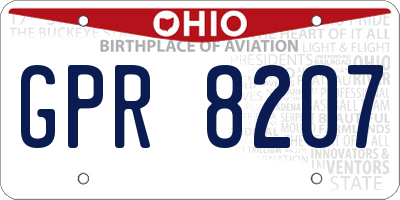 OH license plate GPR8207