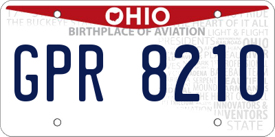 OH license plate GPR8210