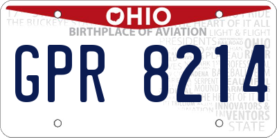 OH license plate GPR8214
