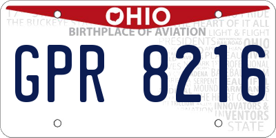OH license plate GPR8216