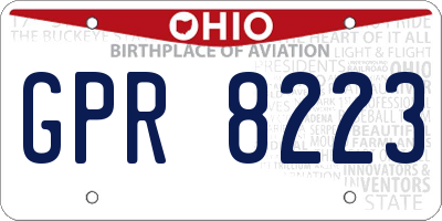 OH license plate GPR8223