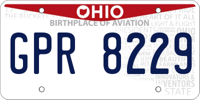OH license plate GPR8229