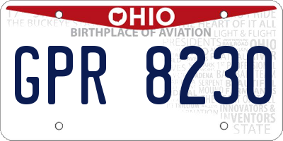 OH license plate GPR8230
