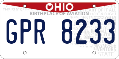 OH license plate GPR8233