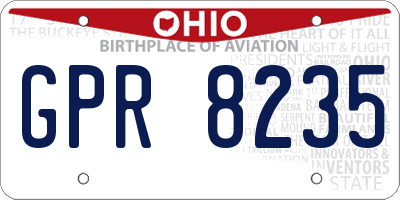 OH license plate GPR8235