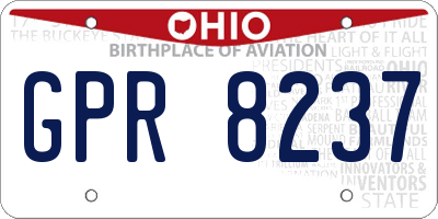 OH license plate GPR8237