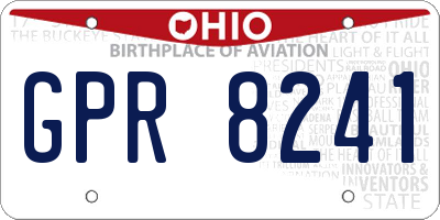 OH license plate GPR8241