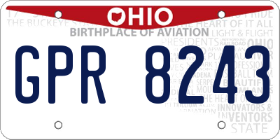 OH license plate GPR8243