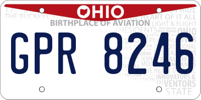 OH license plate GPR8246