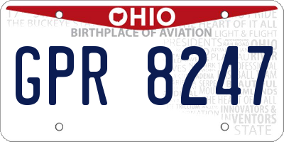 OH license plate GPR8247