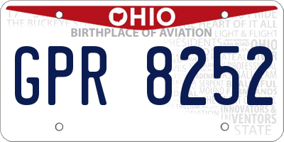 OH license plate GPR8252