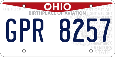 OH license plate GPR8257