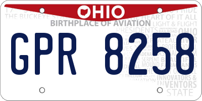 OH license plate GPR8258