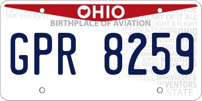 OH license plate GPR8259