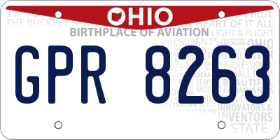 OH license plate GPR8263