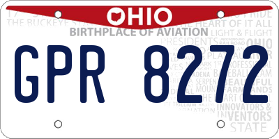 OH license plate GPR8272