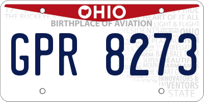 OH license plate GPR8273