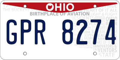 OH license plate GPR8274