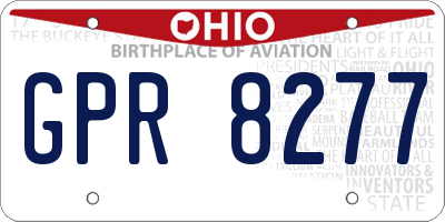 OH license plate GPR8277