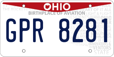 OH license plate GPR8281