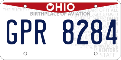 OH license plate GPR8284