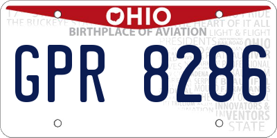 OH license plate GPR8286