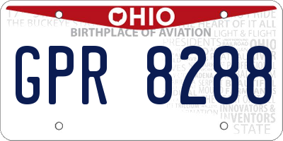 OH license plate GPR8288