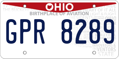 OH license plate GPR8289