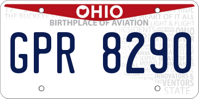 OH license plate GPR8290