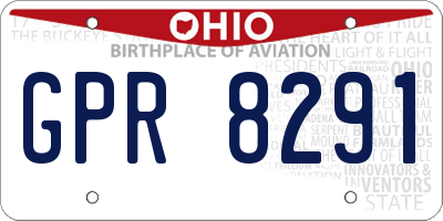 OH license plate GPR8291